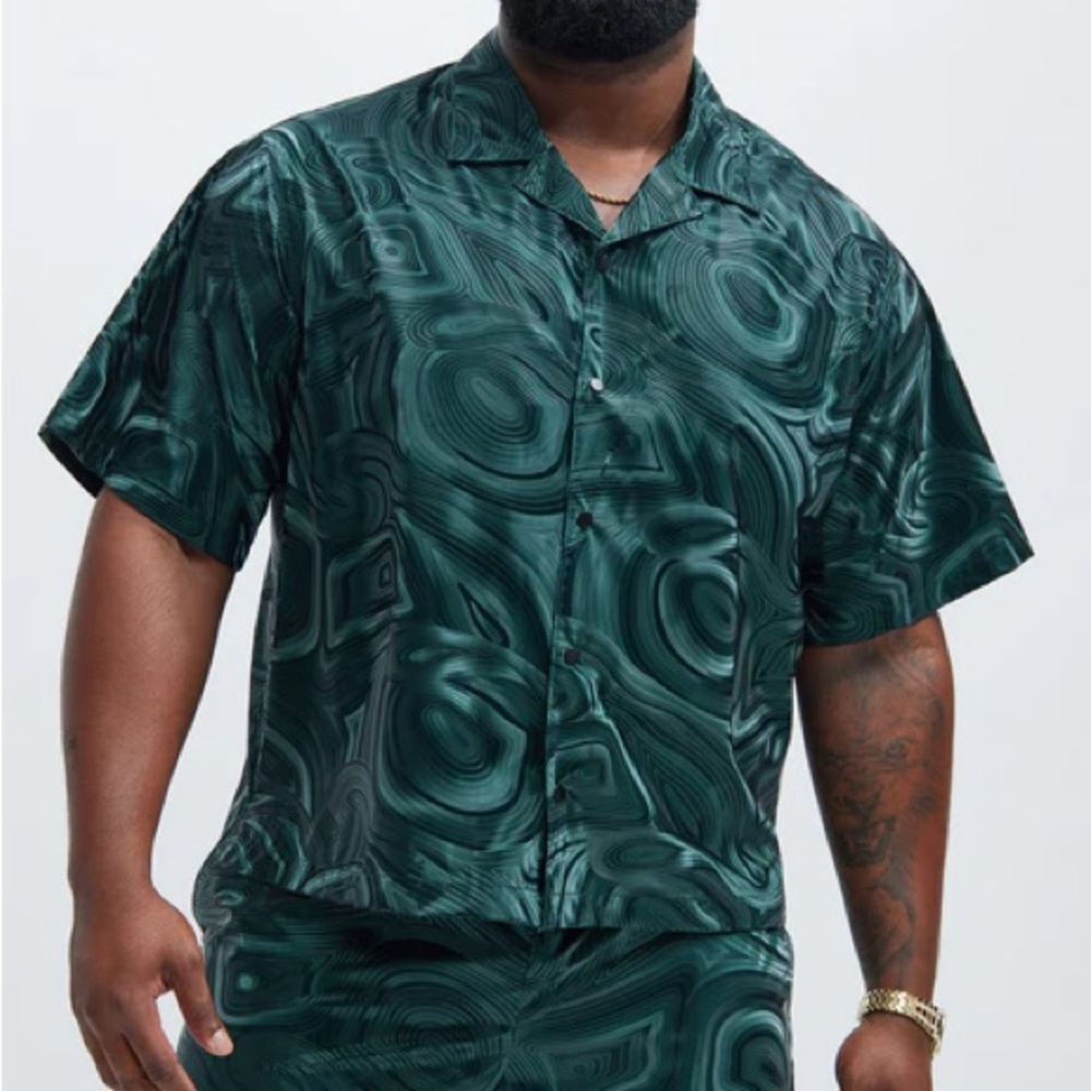 NovaMen Prismatic Shirt Color Green Size 3XL.